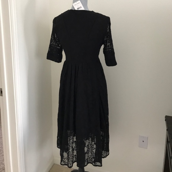 Free People Laure Black Lace Midi Dress - Picture 4 of 8